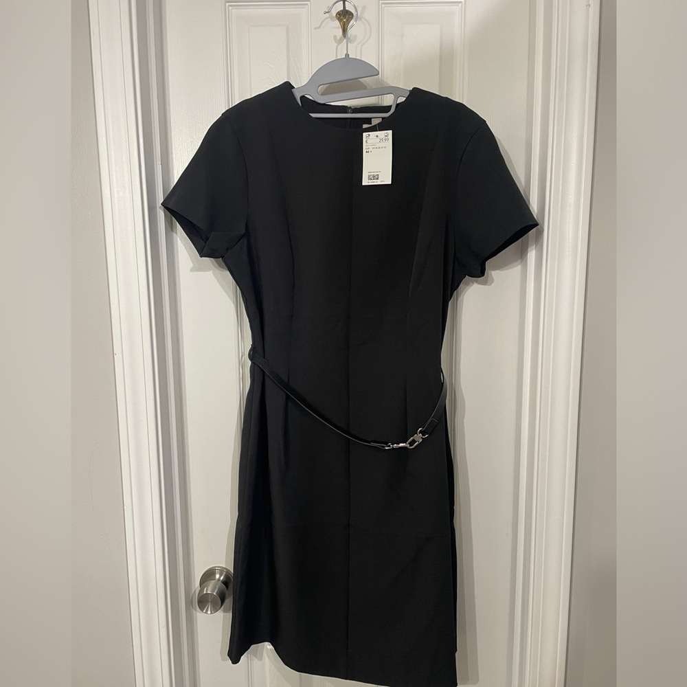 Zara Belted Black Dress, NWT.